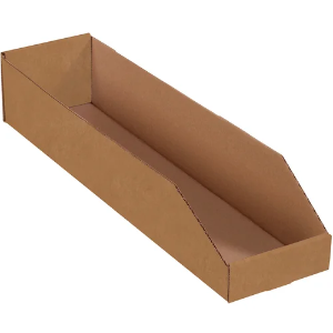 Corrugated Bin Boxes, 6 x 24 x 4 1/2", Kraft