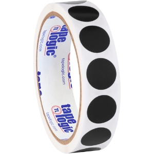 Blank Inventory Circle Labels - Black, 3/4"
