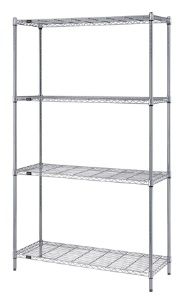 Chrome Wire Shelving Unit, 42 x 24 x 72"