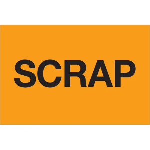 Inventory Control Labels, "SCRAP", 2 x 3", Fluorescent Orange