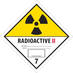 D.O.T. Hazard Labels - Radioactive II, 4 x 4"