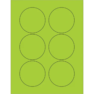 Circle Laser Labels - Fluorescent Green, 3"