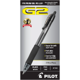 Pilot G-2 Gel Pen, Fine Tip, Black, 12 / Carton