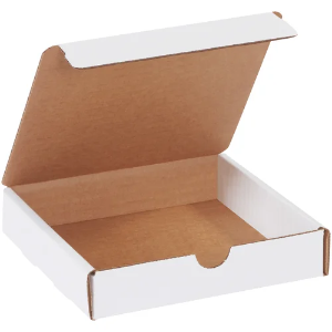 6 x 6 x 1 1/4" White Corrugated Literature Mailer Boxes