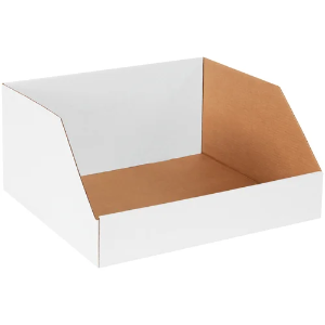 Jumbo Corrugated Bin Boxes, 20 x 18 x 10", White
