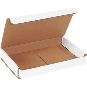 8 x 5 x 1" White Corrugated Mailer Boxes