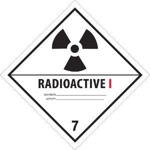 D.O.T. Hazard Labels - Radioactive I, 4 x 4"