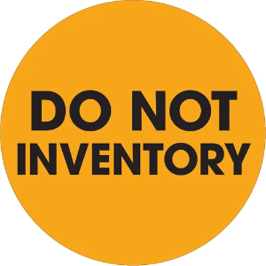 Circle Inventory Control Labels, "DO NOT INVENTORY", 2", Fluorescent Orange