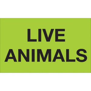 Handling Labels - Live Animals, Fluorescent Green, 3 x 5"