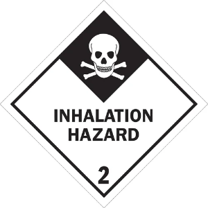 D.O.T. Hazard Labels - Inhalation Hazard - 2, 4 x 4"