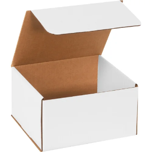 9 x 8 x 5" White Corrugated Mailer Boxes