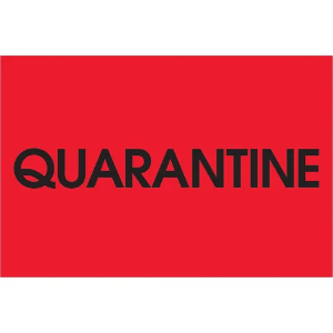 Inventory Control Labels, "QUARANTINE", 2 x 3", Fluorescent Red