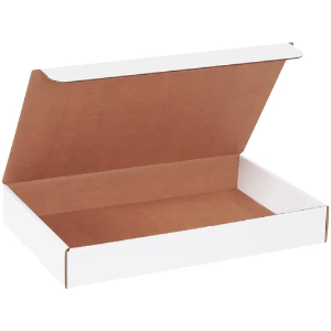 14 1/8 x 8 3/4 x 2" White Corrugated Literature Mailer Boxes