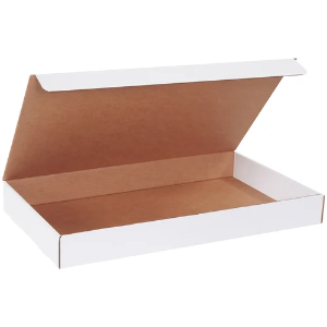 23 x 13 x 2 1/2" White Corrugated Literature Mailer Boxes