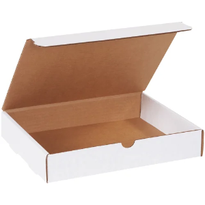 11 1/8 x 8 3/4 x 2" White Corrugated Literature Mailer Boxes
