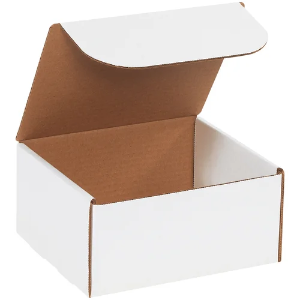 8 x 7 x 4" White Corrugated Literature Mailer Boxes