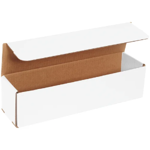 13 1/2 x 3 1/2 x 3 1/2" White Corrugated Mailer Boxes