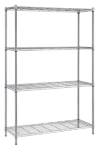 Chrome Wire Shelving Unit, 42 x 18 x 72"