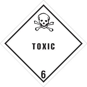 D.O.T. Hazard Labels - Toxic - 6, 4 x 4"