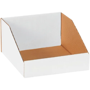 Corrugated Bin Boxes, 8 x 9 x 4 1/2", White
