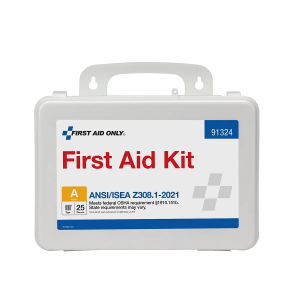 First Aid Kit, 25 Person, ANSI 2021 Class A, Plastic Case