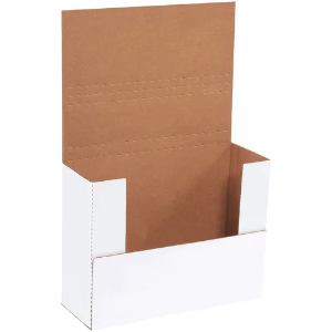 11 1/8 x 8 5/8 x 4" White Easy Fold Mailer Boxes