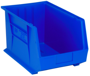 Plastic Stackable Bins, 18 x 11 x 10", Blue