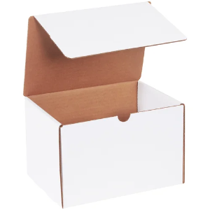 9 x 6 1/2 x 4" White Corrugated Literature Mailer Boxes