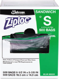 Ziploc Resealable Sandwich Bags, 1.2 Mil, Clear