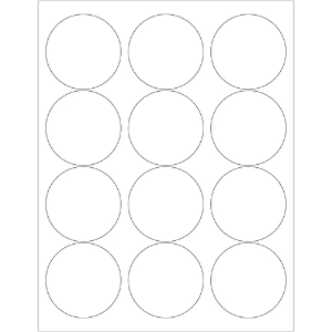 Circle Laser Labels - Glossy White, 2 1/2"
