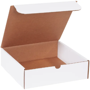 10 x 10 x 3" White Corrugated Literature Mailer Boxes