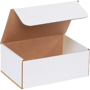 10 x 7 x 4" White Corrugated Mailer Boxes