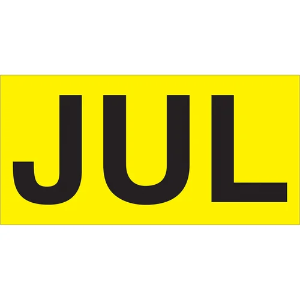 Months of the Year Labels, "JUL", 2 x 3", Fluorescent Yellow