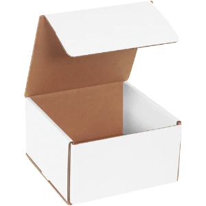 7 x 7 x 4" White Corrugated Mailer Boxes