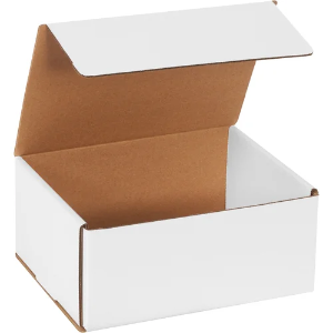 9 x 7 x 4" White Corrugated Mailer Boxes