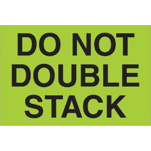 "Do Not..." Shipping Labels - Do Not Double Stack, Green, 2 x 3"