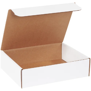 11 1/8 x 8 3/4 x 3" White Corrugated Literature Mailer Boxes