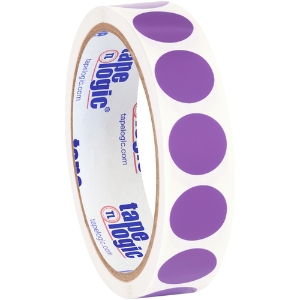 Blank Inventory Circle Labels - Purple, 3/4"