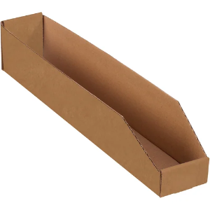 Corrugated Bin Boxes, 4 x 24 x 4 1/2", Kraft