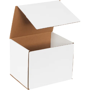 10 x 8 x 8" White Corrugated Mailer Boxes