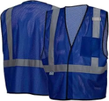 Colored Reflective Safety Vest, Blue, 2XL-3XL