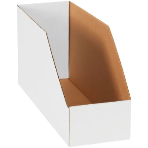 Jumbo Corrugated Bin Boxes, 6 x 18 x 10", White