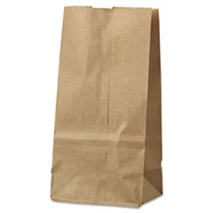 Paper Grocery Bags - 4 1/16 x 2 5/8 x 7 7/8", #2, 30 lb., Kraft