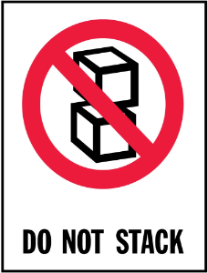 International Safe Handling Labels - Do Not Stack, 3 x 4"