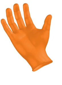 Orange Nitrile Gloves - Powder-Free, Exam, 5 Mil, Large