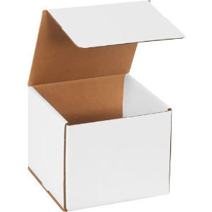 7 x 7 x 6" White Corrugated Mailer Boxes