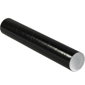 3 x 18" Colored Mailing Tubes, Black, 24 / Case