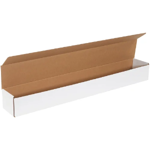 36 1/4 x 4 7/8 x 4" White Corrugated Mailer Boxes