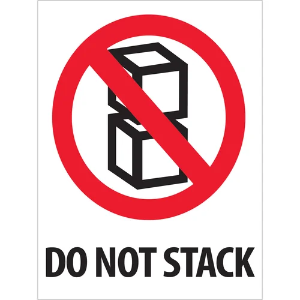 International Safe Handling Labels - Do Not Stack, 3 x 4"