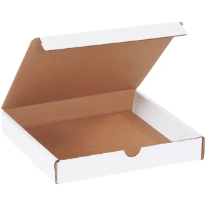 8 x 8 x 1 1/4" White Corrugated Literature Mailer Boxes